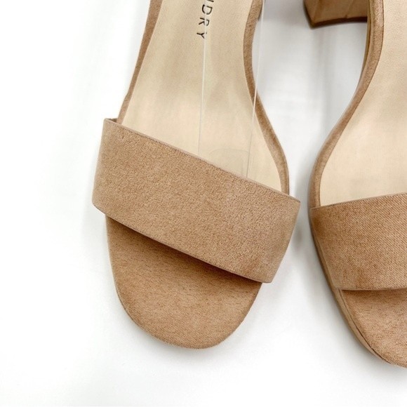 Chinese Laundry‎ Womens Dark Nude Faux Vegan Suede Block Heels Sandals Shoes 7.5 - Picture 3 of 15